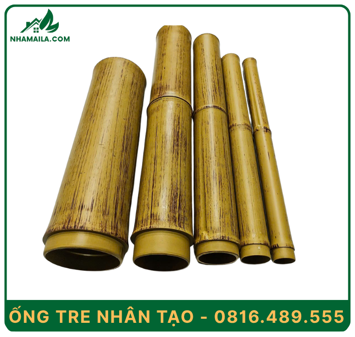 Ống tre nhân tạo thi công hàng rào tre trúc